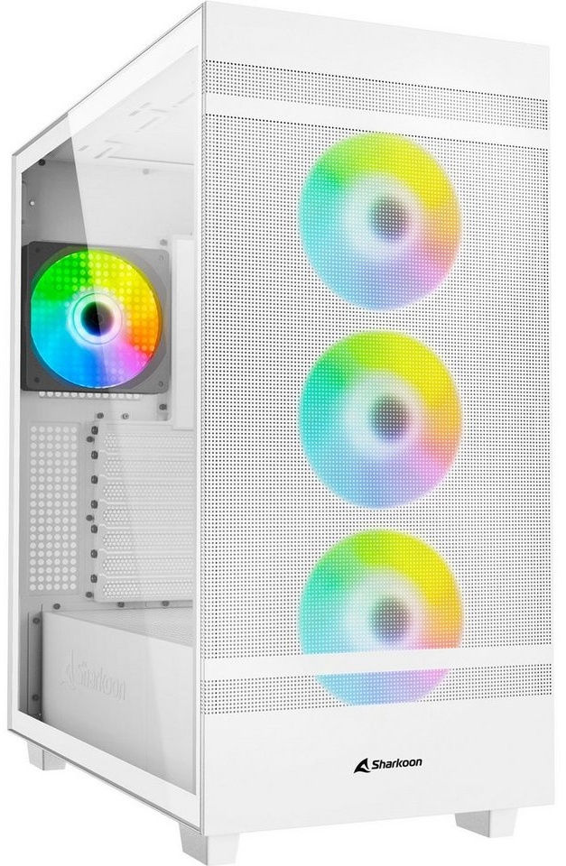 Sharkoon PC-Gehäuse Sharkoon Rebel C50 RGB, Tower-Gehäuse, (Gehärtetes weiß