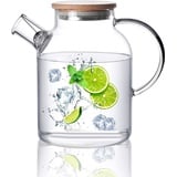 CnGlass Teekanne Glas 1500ML/50,7OZ, Klare Glasteekanne mit Siebeinsatz, Herdplattensichere Teekanne für lose Blätter und blühenden Tee, blühendes Tee Geschenk Set