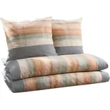 Dyckhoff Bettwäsche Sparpaket 4-TLG. Weichfrottier grau-apricot Größe 2X 155x200 cm + 2X 80x80 cm