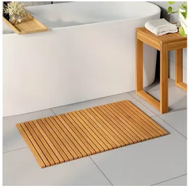 vidaXL Badematte Uni Braun 80 x 50 cm