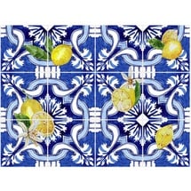 wall-art K&L Wall Art Fliesenaufkleber »Sizilianisch-blau mit Zitronen«, selbstklebend