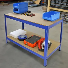 MONSTER SHOP Werkbank Metall 120x90x60 cm blau