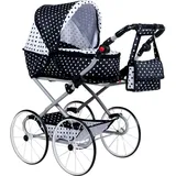 Neues Baby Baby Retro Kinderwagen für Puppen 2in1 Natálka weißschwarz