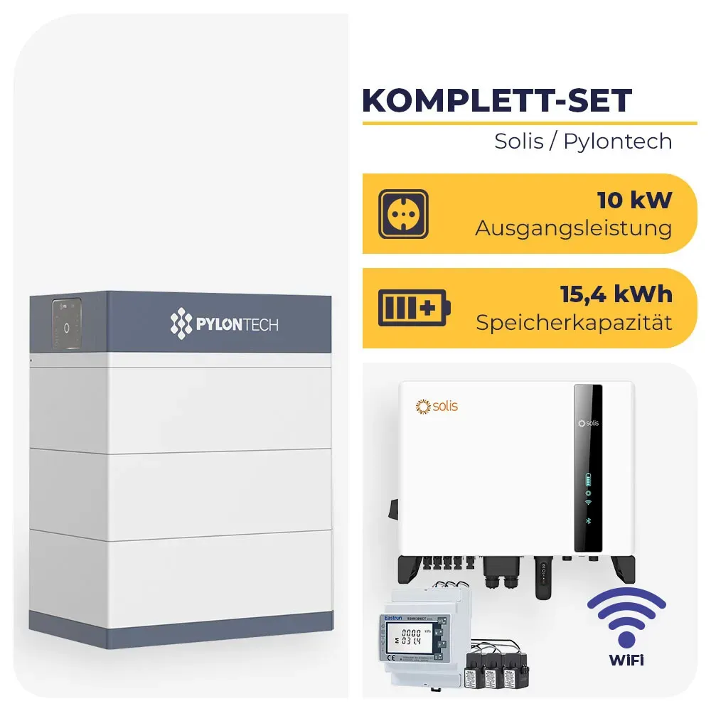 Solis S6-EH3P10K-H-EU Hybrid-Wechselrichter 10 kW mit 15,4 kWh Pylontech Force H3