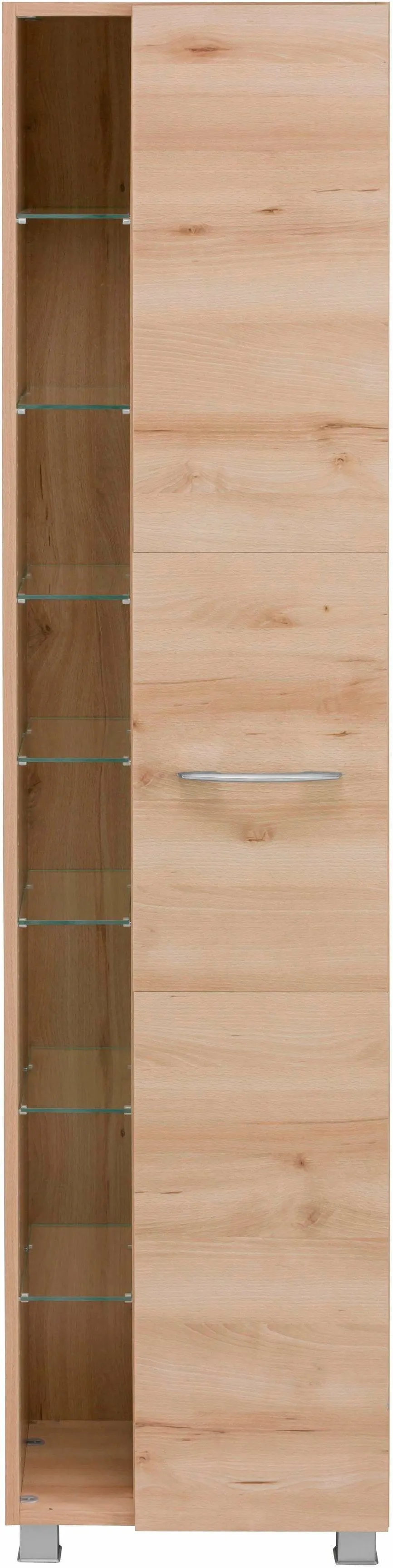 Hochschrank WELLTIME "Portofino", braun (buchefarben), B:45cm H:185cm T:35cm, Schränke, Bad-Hochschrank Hochschrank