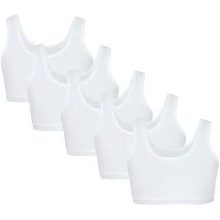 TupTam Mädchen Bustier mit Breiten Trägern 5er Pack, Farbe: Weiß, Größe: 146-152 - 146-152