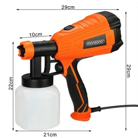 monzana elektrisches Farbsprühsystem 800ml/min Behälter 500 W 3 Sprühmuster Farbsprühpistole Spritzpistole
