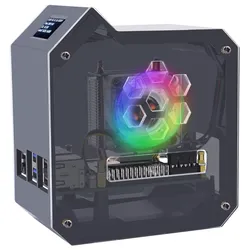 52pi ABS Mini-Tower-Kit für Raspberry Pi 5, Gehäuse, Ice Tower, Edge GPIO, OLED Display, Zubehör