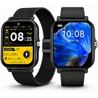 Smartwatch Herren Damen schwarz Fitnesstracker Fitnessuhr für iPhone Samsung