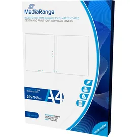 MediaRange MRINK123 Einleger (für 11mm Bluray-Hüllen, matt beschichtet, 50er Pack), weiß, Einleger für BluRay-Hüllen