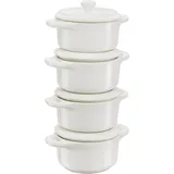 Mini Cocotte Geschirr zum Backen und Servieren 200 ml Elfenbein 4 St.