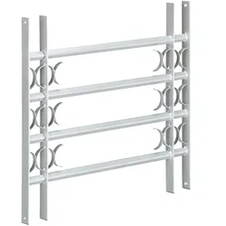 Relaxdays Fenstergitter Einbruchschutz, ausziehbar, für außen, Stahl, 600 x 700-1050 mm, Sicherheitsgitter, grau