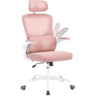 Woltu Bürostuhl ergonomisch, Schreibtischstuhl Netzstoff, höhenverstellbar : Rosa Farbe: Rosa - Rosa
