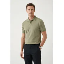 FYNCH-HATTON Poloshirt FYNCH-HATTON, Herren, Gr. XL, pistachio, Web, Obermaterial: 100% Baumwolle, unifarben, regular fit normal, ohne Ausschnitt, Shirts, regular fit Passform, 2-Knopf-Kragen, aus reiner Baumwolle