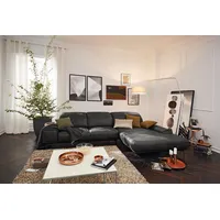 Musterring Ecksofa Leder 3-Sitzer Schwarz