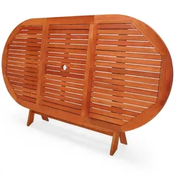 Casaria Gartentisch Klapptisch Schirmloch Klappbar Akazie Holz