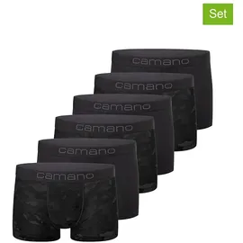 CAMANO Boxershorts schwarz L 6er Pack