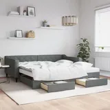 vidaXL Tagesbett 100 x 200 cm Dunkelgrau