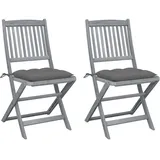 vidaXL Klappbare Gartenstühle 22,1 x 43,8 x 91 cm braun 2 St.