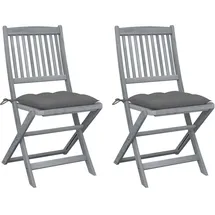 vidaXL Klappbare Gartenstühle 22,1 x 43,8 x 91 cm braun 2 St.