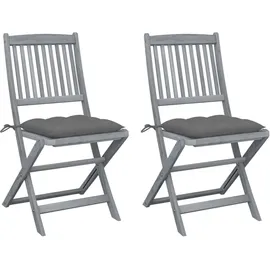 vidaXL Klappbare Gartenstühle 22,1 x 43,8 x 91 cm braun 2 St.