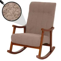 MCW Schaukelstuhl MCW-K10, Relaxsessel, Holz MVG Stoff/Textil Bouclé (450g/m2)