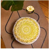 Karmandala Yogakissen Mandala Gold bestickt, rund ca. 40 cm