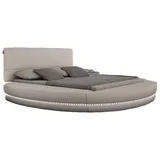 Xlmoebel Bett Luxuriöses Doppelbett mit LED-Beleuchtung und rundem Design - (1-tlg., Rundbett), Hergestellt in Europa beige