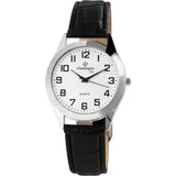 Classique Herrenuhr mit Kunstlederionsarmband - Schwarz/Weiß