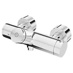 Schell Vitus Brause-Selbstschlussthermostat 016100699 Duschanschluss unten, AP, Mischwasser, verchromt