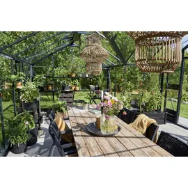 Juliana Orangerie Gewächshaus Alu Anthrazit ESG 3 mm 21,5 m2