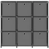 vidaXL Würfelregal mit 9 Boxen Grau 103x30x107,5 cm Stoff