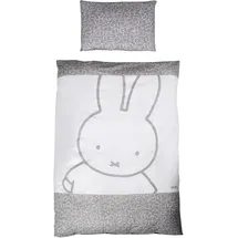 roba Wendebettwäsche miffy Kinderbettwäsche 100 Baumwolle - Bettbezug: 100x135 cm - 40x60 cm - Grau