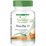 Fairvital | Flora Pro 13-60 Kapseln - HOCHDOSIERT - 13 Bakterienstämme & 41,5 Milliarden Kulturen pro Kapsel