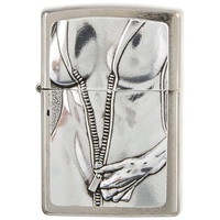 Zippo Zipper Girl Chrome Brushed Sturmfeuerzeug