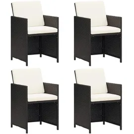 vidaXL Gartenstuhl 58,7 x 68,5 x 56,4 cm schwarz 4 St.