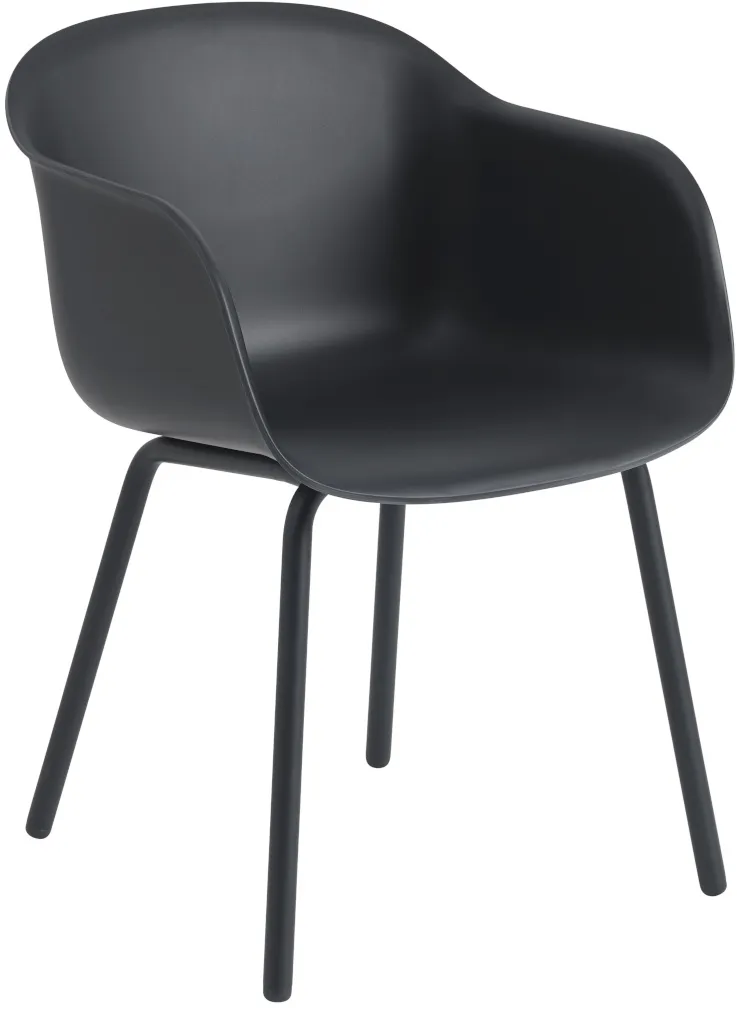 Muuto Fiber Outdoor Armlehnstuhl, anthrazit black