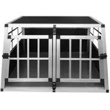 MonsterShop Hundetransportbox Kleine Doppelbox Grau