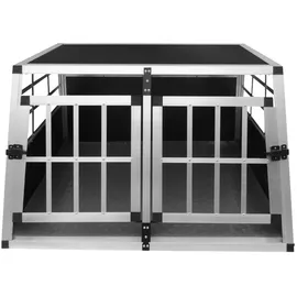 MonsterShop Hundetransportbox Kleine Doppelbox Grau
