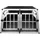MonsterShop Hundetransportbox Kleine Doppelbox Grau