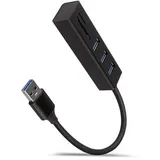 AXAGON HMA-CR3A, Kabelgebunden, USB 3.2 Gen 1 (3.1 Gen 1) Type-A, Schwarz, MMC, Mobile, MicroSD (TransFlash), MicroSDHC, MicroSDXC, MiniMMC, MiniSD, MiniSDHC, RS-MMC,..., 5 Gbit/s, USB 3.2 Gen 1 (3.1 Gen 1) Type-A
