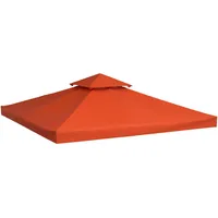 Outsunny Ersatzdach für Pavillon 3x3 m 3 x 3 m Rot