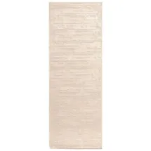 tesso living Kurzflor Laufer Flur Wohnzimmer Beige 80 x 300 cm - Moderner Wohnzimmerteppich mit Antirutschunterlage