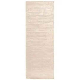 tesso living Kurzflor Laufer Flur Wohnzimmer Beige 80 x 300 cm - Moderner Wohnzimmerteppich mit Antirutschunterlage