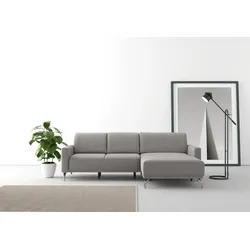 Ecksofa SIT & MORE "Bailando L-Form", grau, B:251cm H:84cm T:163cm, Sofas, wahlweise mit Kopfteilverstellung und Vorziehsitz, motorisch