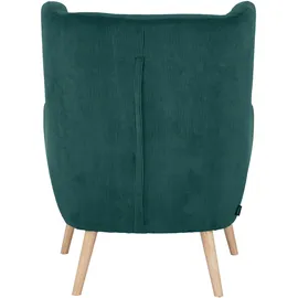 Home Affaire Ohrensessel HOME AFFAIRE "Yamuna", grün, H:100cm T:85cm, Sessel, Ohrensessel, mit Sitzpolsterung, Gestell und Füße aus Massivholz, Sitzhöhe 47 cm