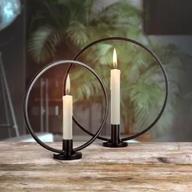 Gravidus 2er Set Kerzenhalter Ring Kerzenständer Kerzenleuchter Stabkerzen Tischdeko
