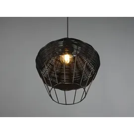 Trio Borka 1-flg. 30 cm rund Schwarz/Rattan