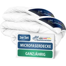 DormiGood | Premium Mikrofaserdecken | 135x200 cm | Bettdecken Set | 135x200 | Decken aus 100% atmungsaktiver Microfaser | 135/200 | 2er Set Mikrof... | Weiß