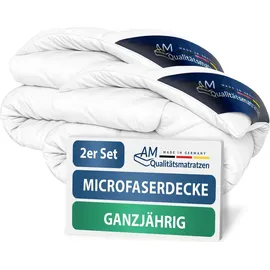 DormiGood | Premium Mikrofaserdecken | 135x200 cm | Bettdecken Set | 135x200 | Decken aus 100% atmungsaktiver Microfaser | 135/200 | 2er Set Mikrof... | Weiß